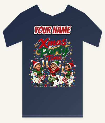 Party Elves With Bubbly Personalised Kids Tee and Baby Bodysuit