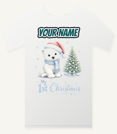 Polar Bear First Christmas Personalised Christmas T-Shirt and Hoodie
