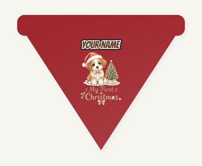Puppy First Christmas Personalised Christmas Dog Bandana