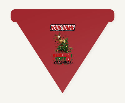 Reindeer 1, Tree 0 Personalised Christmas Dog Bandana