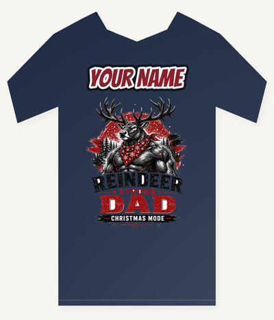 Reindeer Strong Dad Personalised Kids Tee and Baby Bodysuit