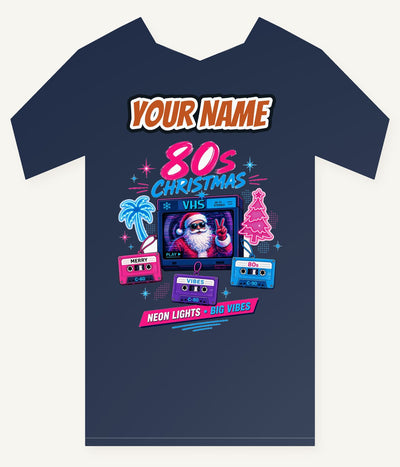 Retro Video Tape Christmas Personalised Kids and Baby Christmas Tee