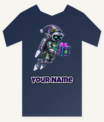 Robot Elf Airborne Personalised Kids Tee and Baby Bodysuit