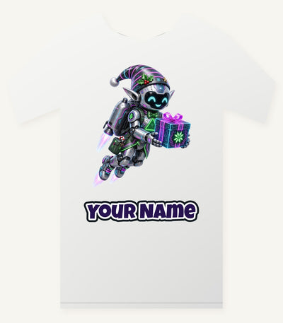Robot Elf Airborne Personalised Christmas T-Shirt and Hoodie