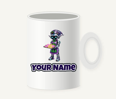 Robot Elf Baking Personalised Christmas Mug