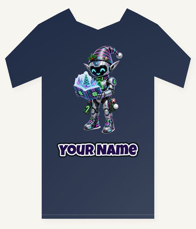 Robot Elf Story Time Personalised Kids Tee and Baby Bodysuit