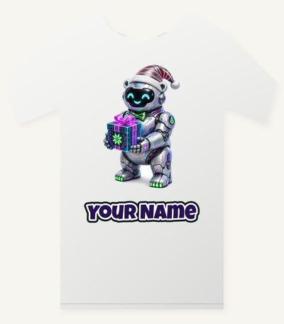 Robot Polar Bear Personalised Christmas T-Shirt and Hoodie