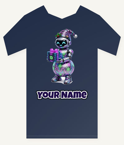 Robot Snowman Personalised Kids Tee and Baby Bodysuit