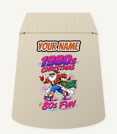 Roller Skating Eighties Santa Personalised Santa Sack