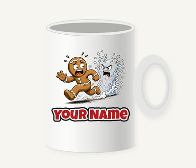Run, Gingerbread, Run Personalised Christmas Mug