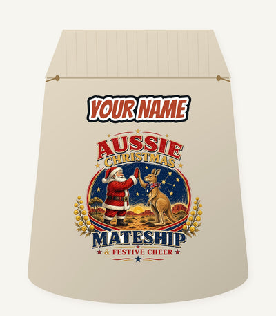 Santa And Kangaroo Mateship Personalised Santa Sack