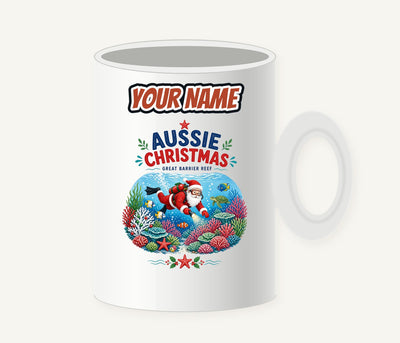 Santa Diving The Reef Personalised Christmas Mug