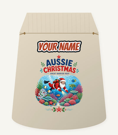 Santa Diving The Reef Personalised Santa Sack