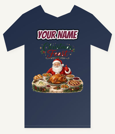 Santa's Christmas Feast Personalised Kids Tee and Baby Bodysuit