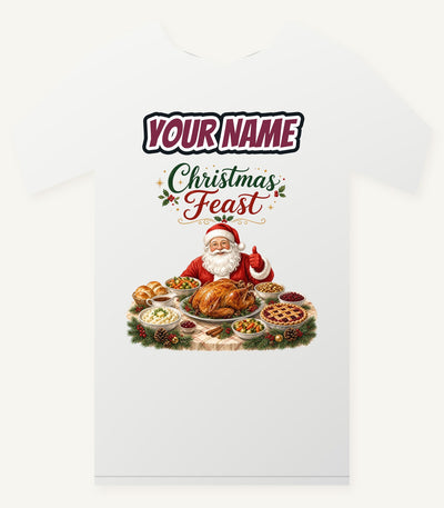 Santa's Christmas Feast Personalised Christmas T-Shirt and Hoodie