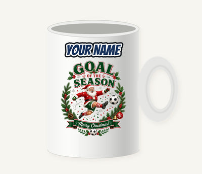 Santa's Goal Of The Season Personalised Christmas Mug