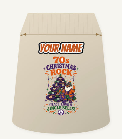 Seventies Christmas Rock Santa Personalised Santa Sack