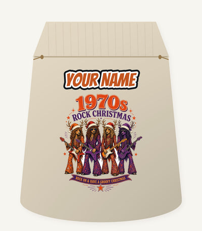 Seventies Reindeer Rock Band Personalised Santa Sack