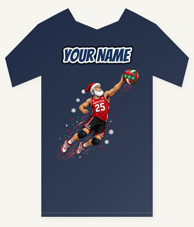Slam Dunk Santa Personalised Kids Tee and Baby Bodysuit