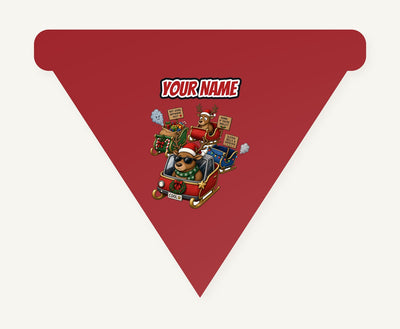 Sleigh Bells and Gridlock Personalised Christmas Dog Bandana