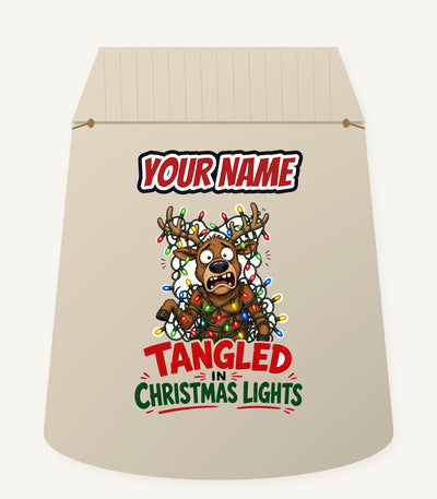 Tangled in Christmas Lights Personalised Santa Sack