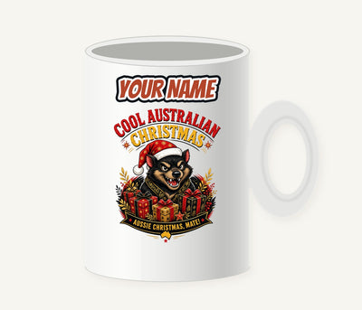 Tassie Devil Aussie Christmas Personalised Christmas Mug