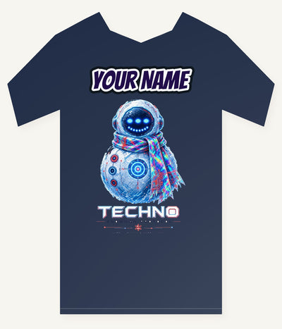 Techno Snowman Protocol Personalised Kids and Baby Christmas Tee