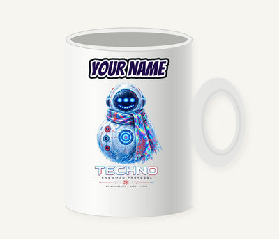 Techno Snowman Protocol Personalised Christmas Mug