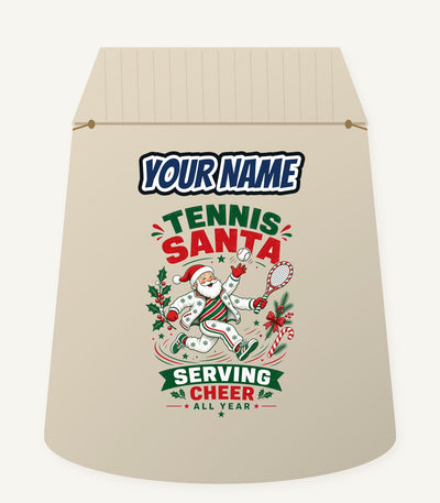 Tennis Santa Serving Cheer Personalised Santa Sack