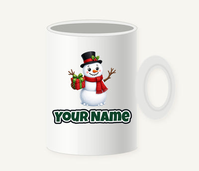 Top Hat Snowman Gift Personalised Christmas Mug