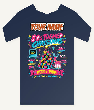 Totally Rad Eighties Christmas Personalised Kids Tee and Baby Bodysuit