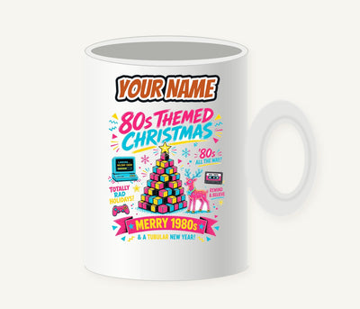 Totally Rad Eighties Christmas Personalised Christmas Mug