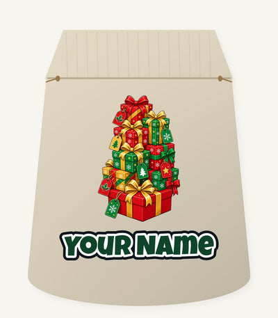 Tower Of Christmas Presents Personalised Santa Sack