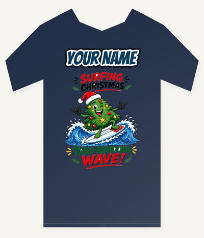 Tree-Mendous Wave Personalised Kids and Baby Christmas Tee