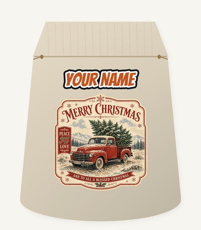 Vintage Truck And Tree Personalised Santa Sack