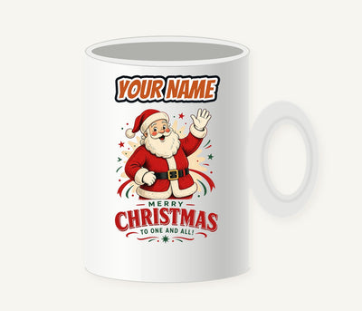 Waving Santa Merry Christmas Personalised Christmas Mug