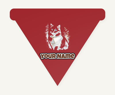 White Cat Christmas Charm Personalised Christmas Dog Bandana