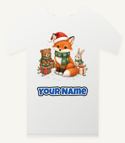 Woodland Friends Christmas Presents Personalised Christmas T-Shirt and Hoodie