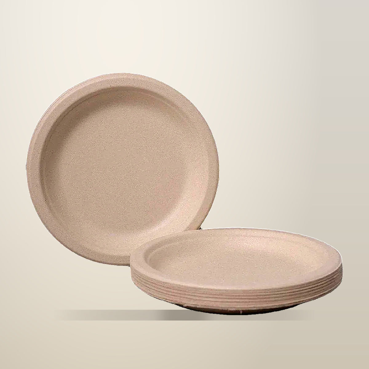 Aimall 100 Pack Biodegradable Sugarcane Paper Trays, on a plain cream background