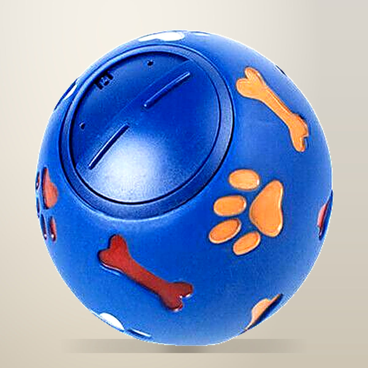 Aimall 11 cm Dog Treat Ball Food Dispenser, on a plain cream background
