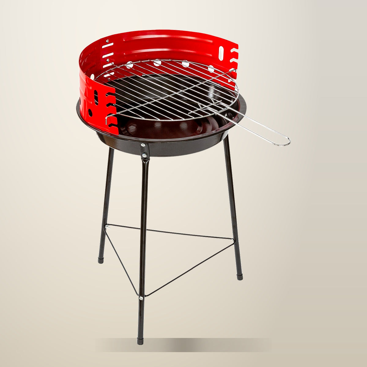 Hacienda Portable Charcoal Grill, 33 cm Diameter, on a plain cream background