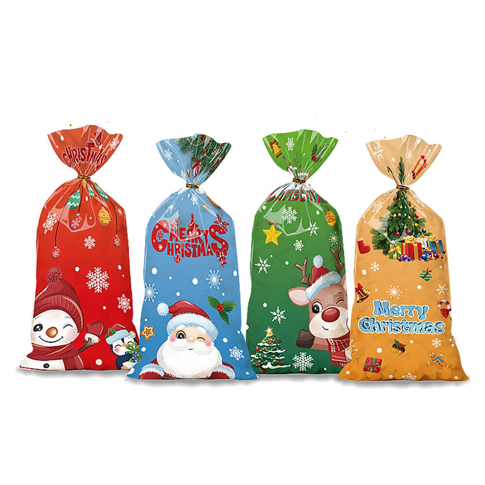 Christmas Gift Bags with Twist Ties, 50 Pack