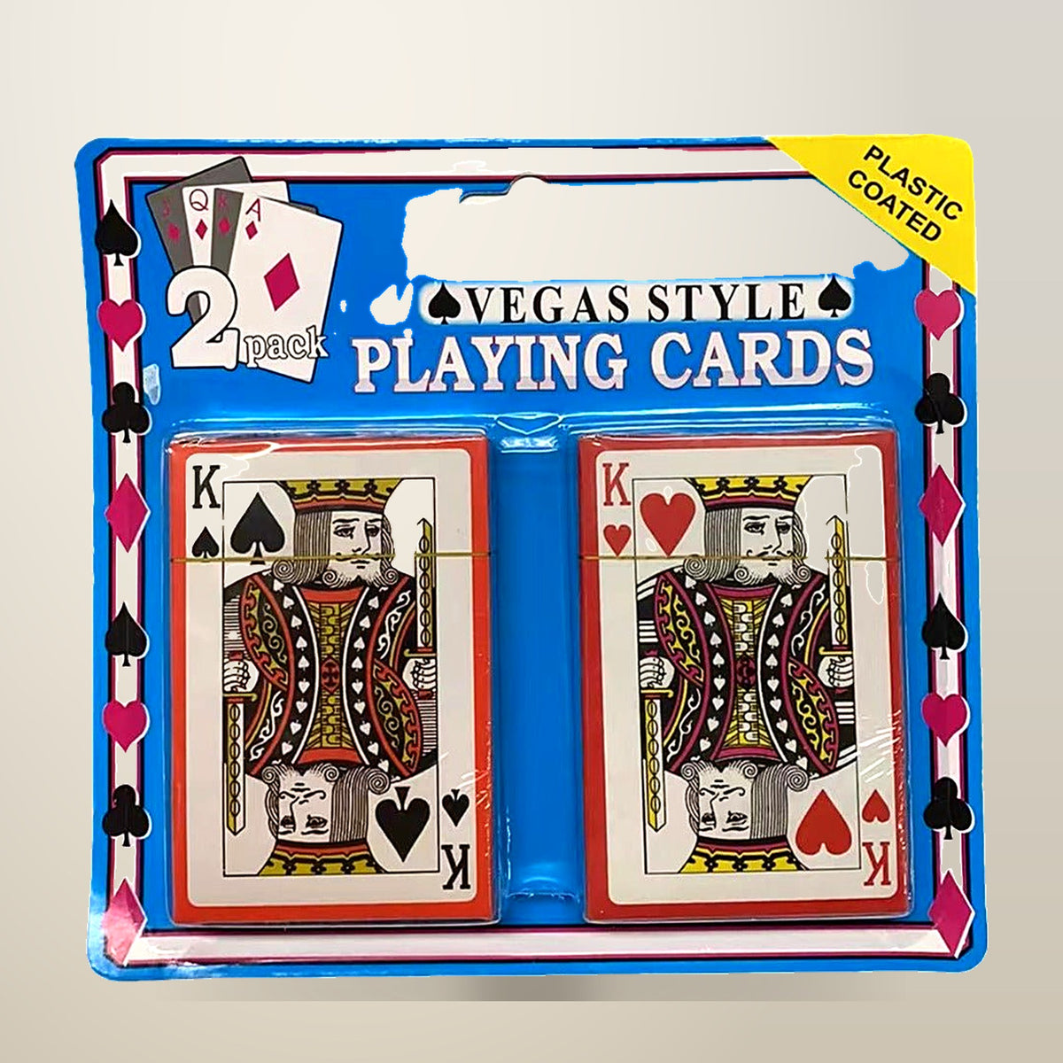 2 Pack Playing Cards, on a plain cream background