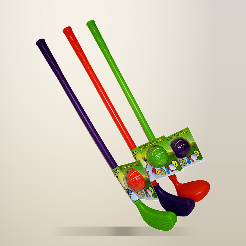 2 Pack Kids Golf Set with Ball and Stick, on a plain cream background
