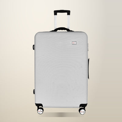 28 Inch Lightweight Luggage with Scale and USB Port, Silver