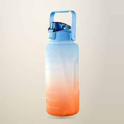 2 L Fitness Water Bottle with Straw and Carry Handle