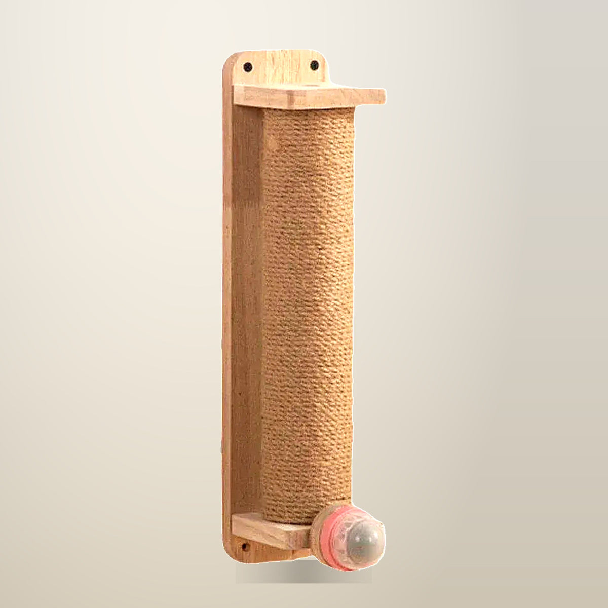 Wall Mounted Sisal Rope Cat Scratching Post, 2 Styles, on a plain cream background