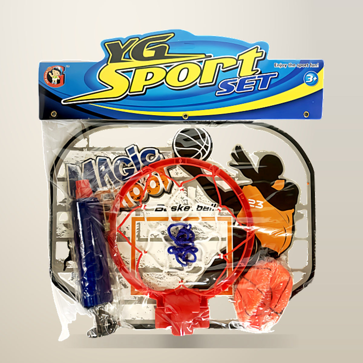 2 Pack Small Basketball Play Set for Kids, on a plain cream background