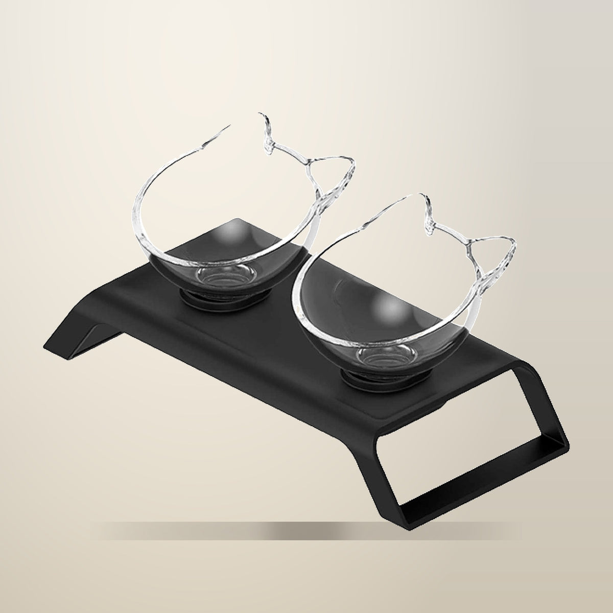 All For Paws Elevated Cat Bowl Stand, 2 x 200 ml, on a plain cream background