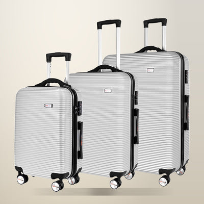 Digital Scale Luggage Set, 20/24/28 Inch, 3 Piece, Silver